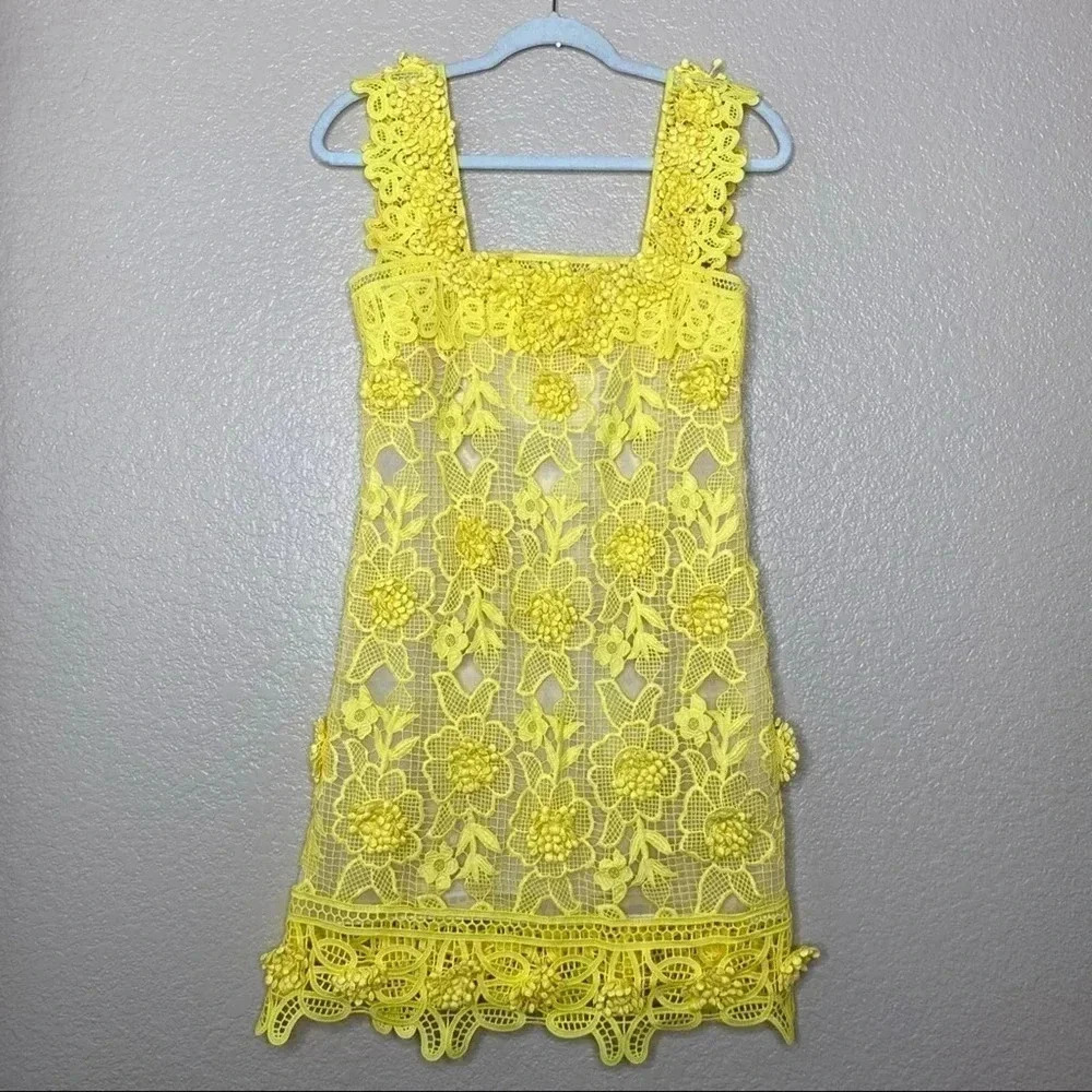 Costarellos crochet Floral Mini Dress size 34